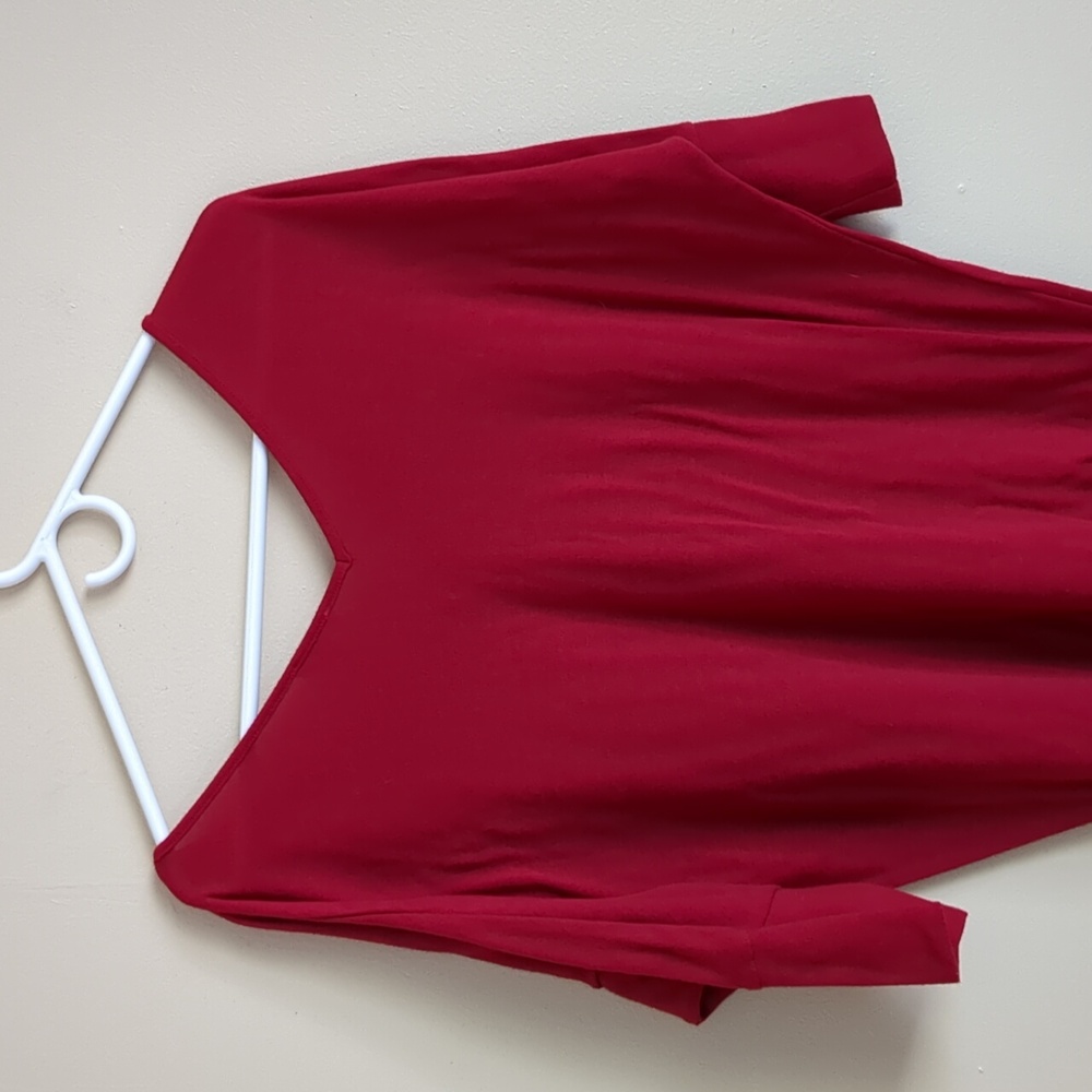 Solid Red Large Zenana Outfitters Ruched Dress - Picture 9 of 12